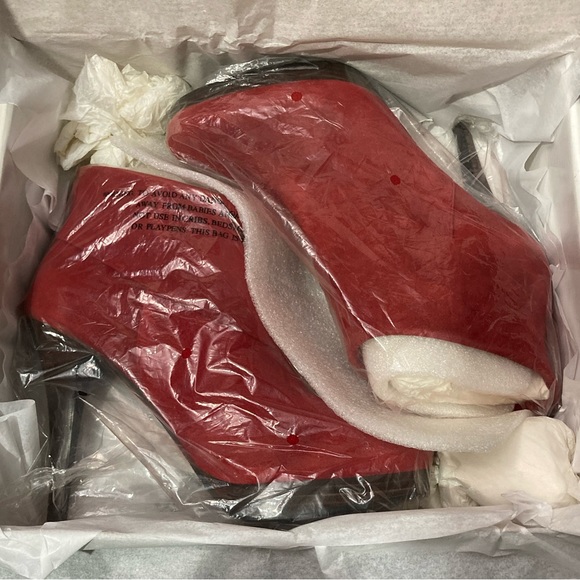 Vintage Y2K Steve Madden Trishia Red Suede Stiletto Ankle Boots - Picture 6 of 9